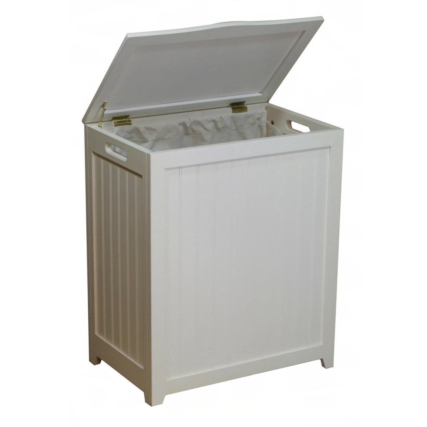 White Solid Wood Rectangular Laundry Hamper LuxuryLifeWay Online Store