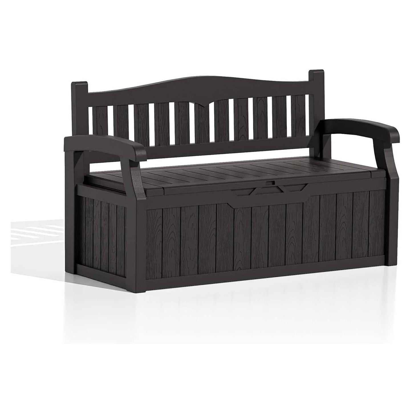 Heavy Duty Black Plastic Outdoor Storage Garden Bench Patio Deck Box LuxuryLifeWay Online Store