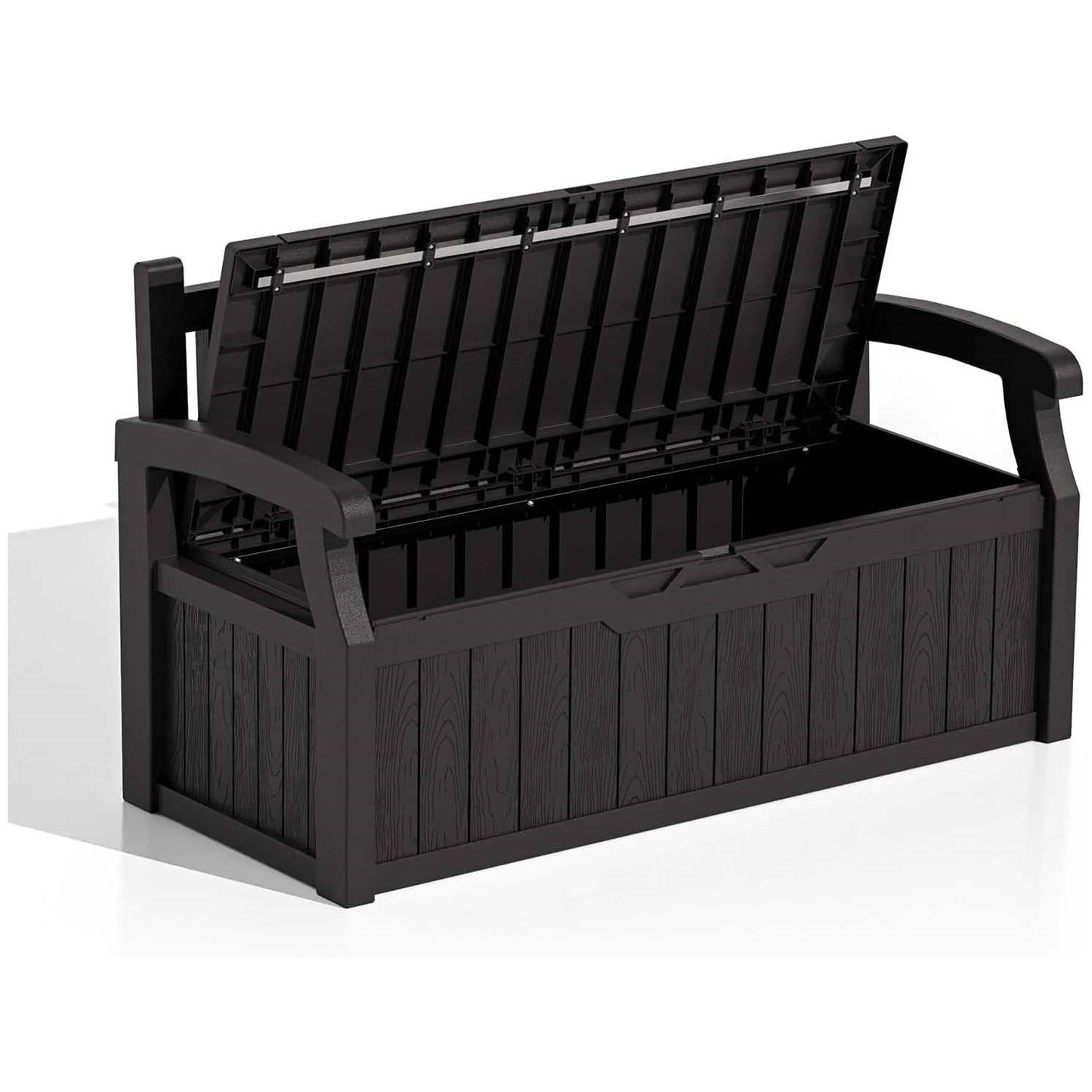 Heavy Duty Black Plastic Outdoor Storage Garden Bench Patio Deck Box LuxuryLifeWay Online Store
