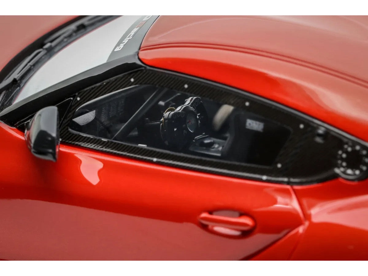 2023 Toyota Supra GT4 100 Edition Plasma Orange Metallic Limited Edition to 999 pieces Worldwide 1/18 Model Car by Otto Mobile LuxuryLifeWay Online Store