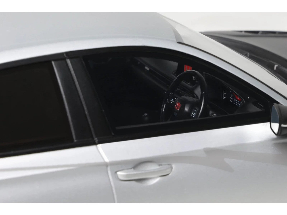 2024 Honda Civic Type R Mugen Group B RHD (Right Hand Drive) Matt Silver Metallic with Black Hood Limited Edition to 999 pieces Worldwide 1/18 Model Car by Otto Mobile LuxuryLifeWay Online Store