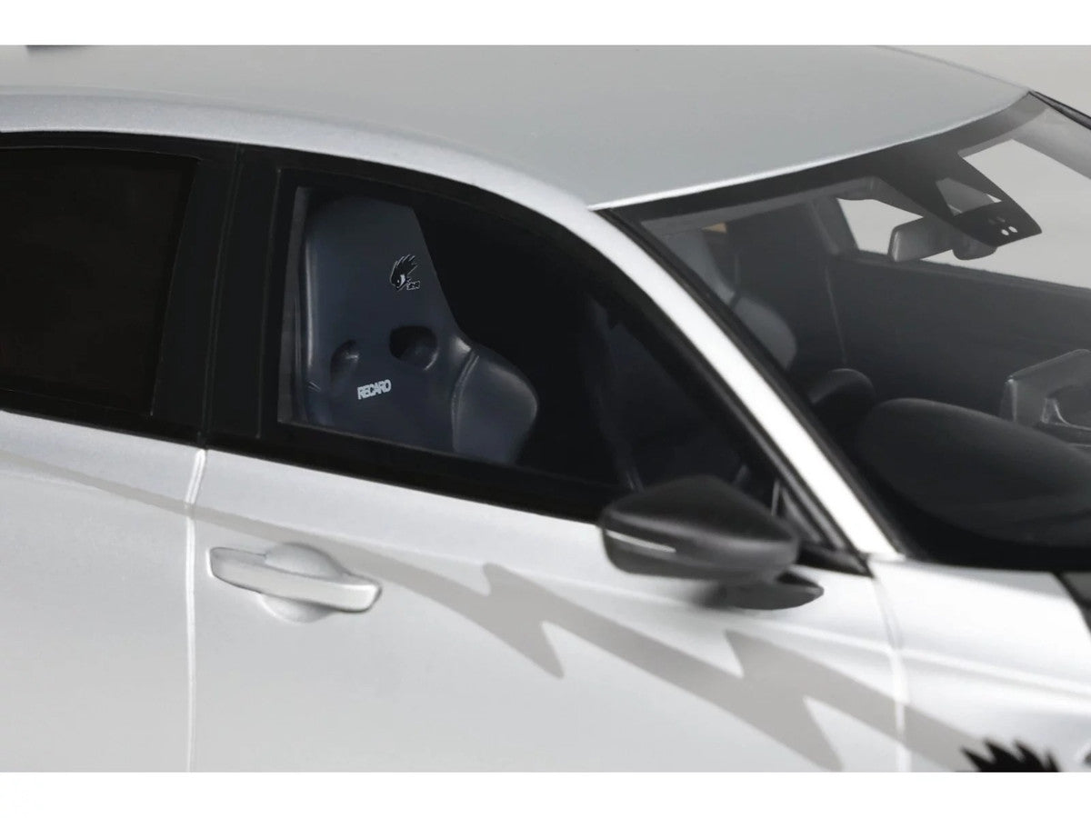 2024 Honda Civic Type R Mugen Group B RHD (Right Hand Drive) Matt Silver Metallic with Black Hood Limited Edition to 999 pieces Worldwide 1/18 Model Car by Otto Mobile LuxuryLifeWay Online Store
