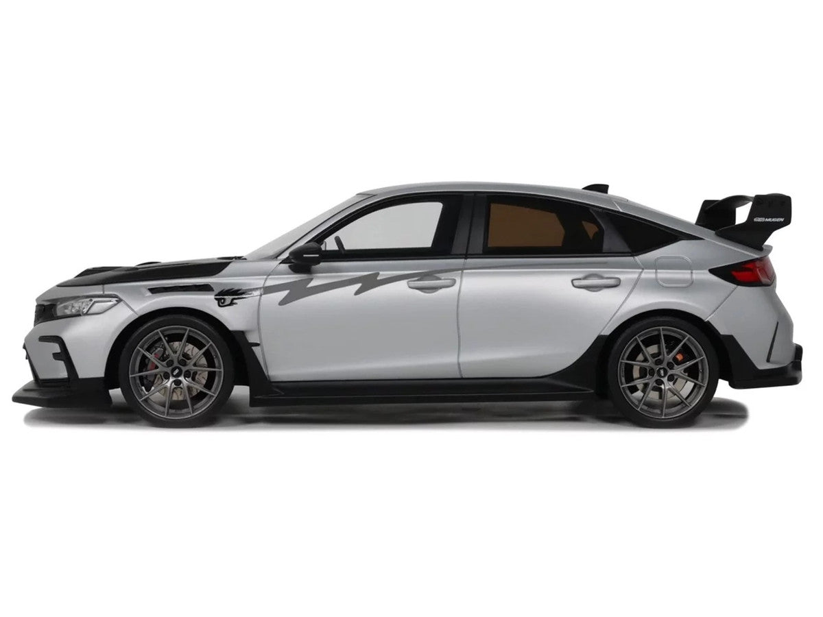 2024 Honda Civic Type R Mugen Group B RHD (Right Hand Drive) Matt Silver Metallic with Black Hood Limited Edition to 999 pieces Worldwide 1/18 Model Car by Otto Mobile LuxuryLifeWay Online Store