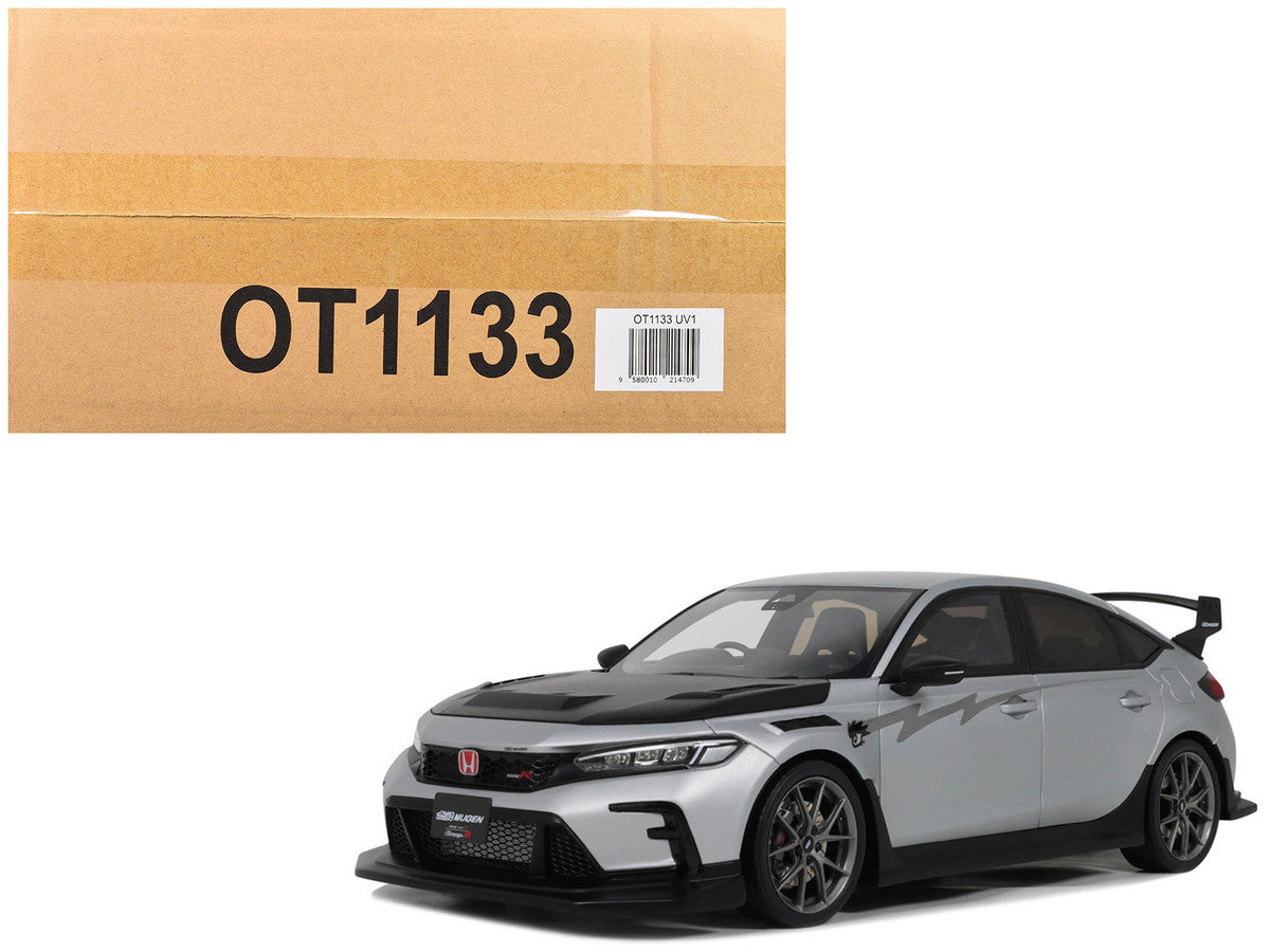 2024 Honda Civic Type R Mugen Group B RHD (Right Hand Drive) Matt Silver Metallic with Black Hood Limited Edition to 999 pieces Worldwide 1/18 Model Car by Otto Mobile LuxuryLifeWay Online Store