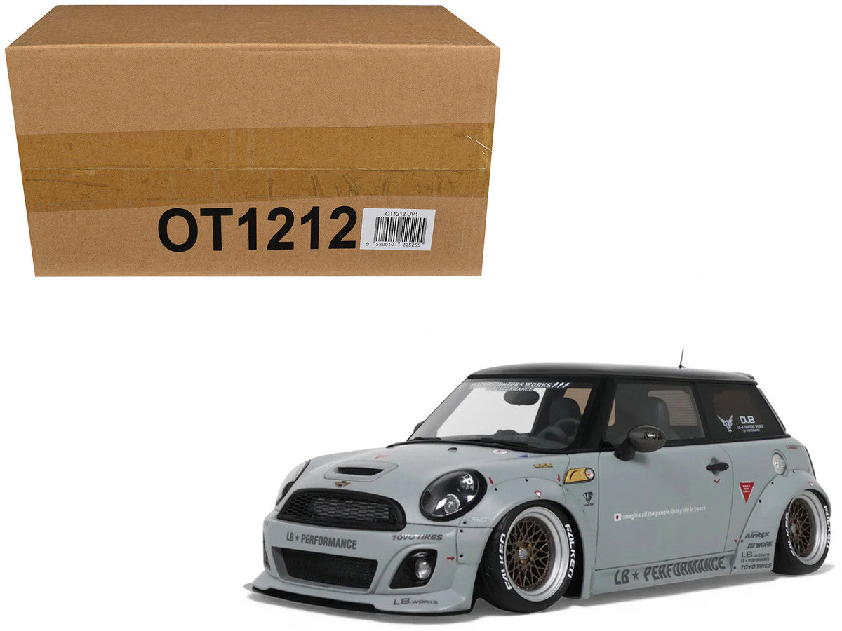 2015 Mini Cooper R56 LB-Works "LB Nation" Gray with Black Top Limited Edition to 999 pieces Worldwide 1/18 Model Car by Otto Mobile LuxuryLifeWay Online Store