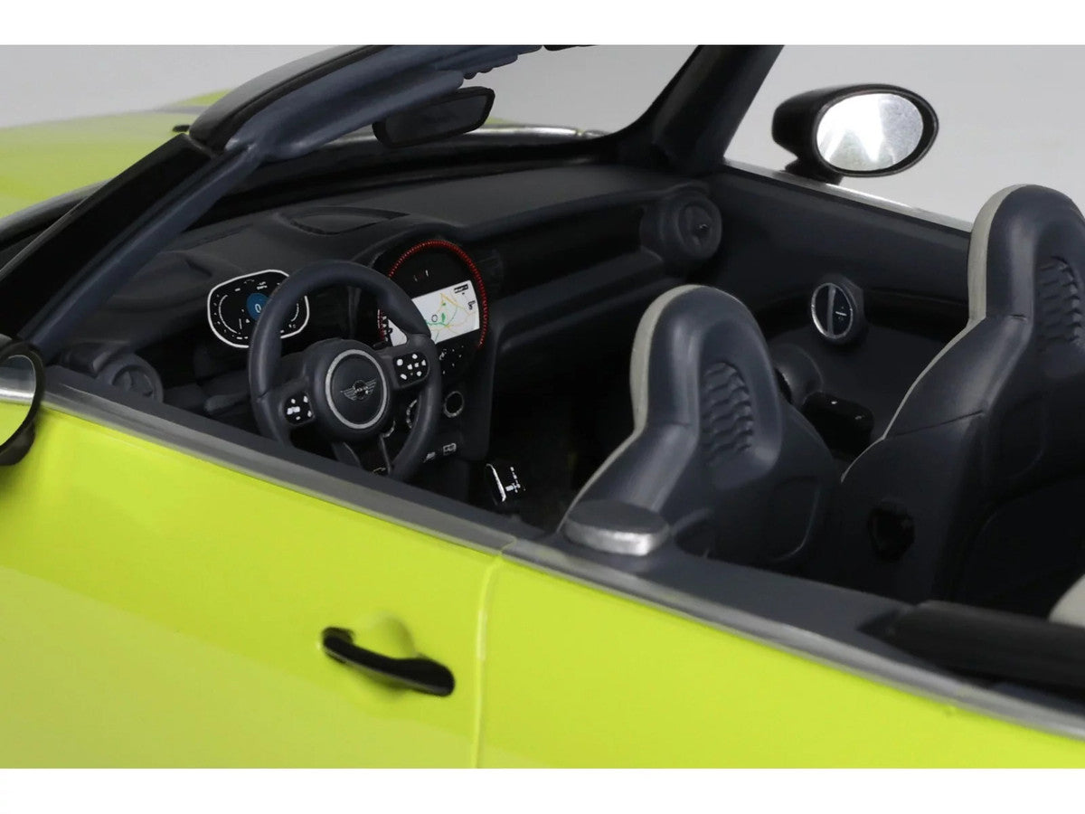 2021 Mini JCW Cabrio Zesty Yellow with Black Stripes 1/18 Model Car by Otto Mobile LuxuryLifeWay Online Store
