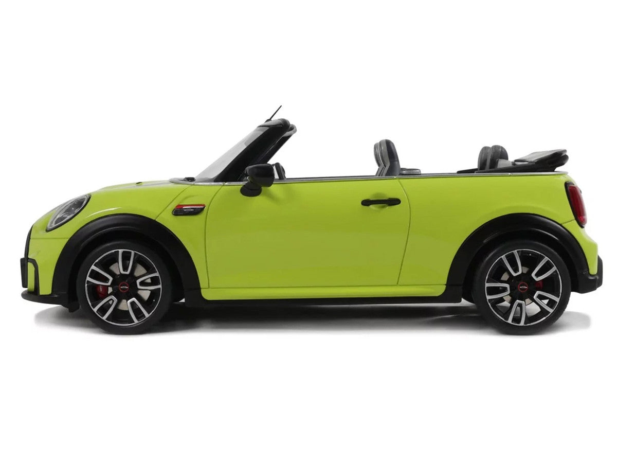 2021 Mini JCW Cabrio Zesty Yellow with Black Stripes 1/18 Model Car by Otto Mobile LuxuryLifeWay Online Store