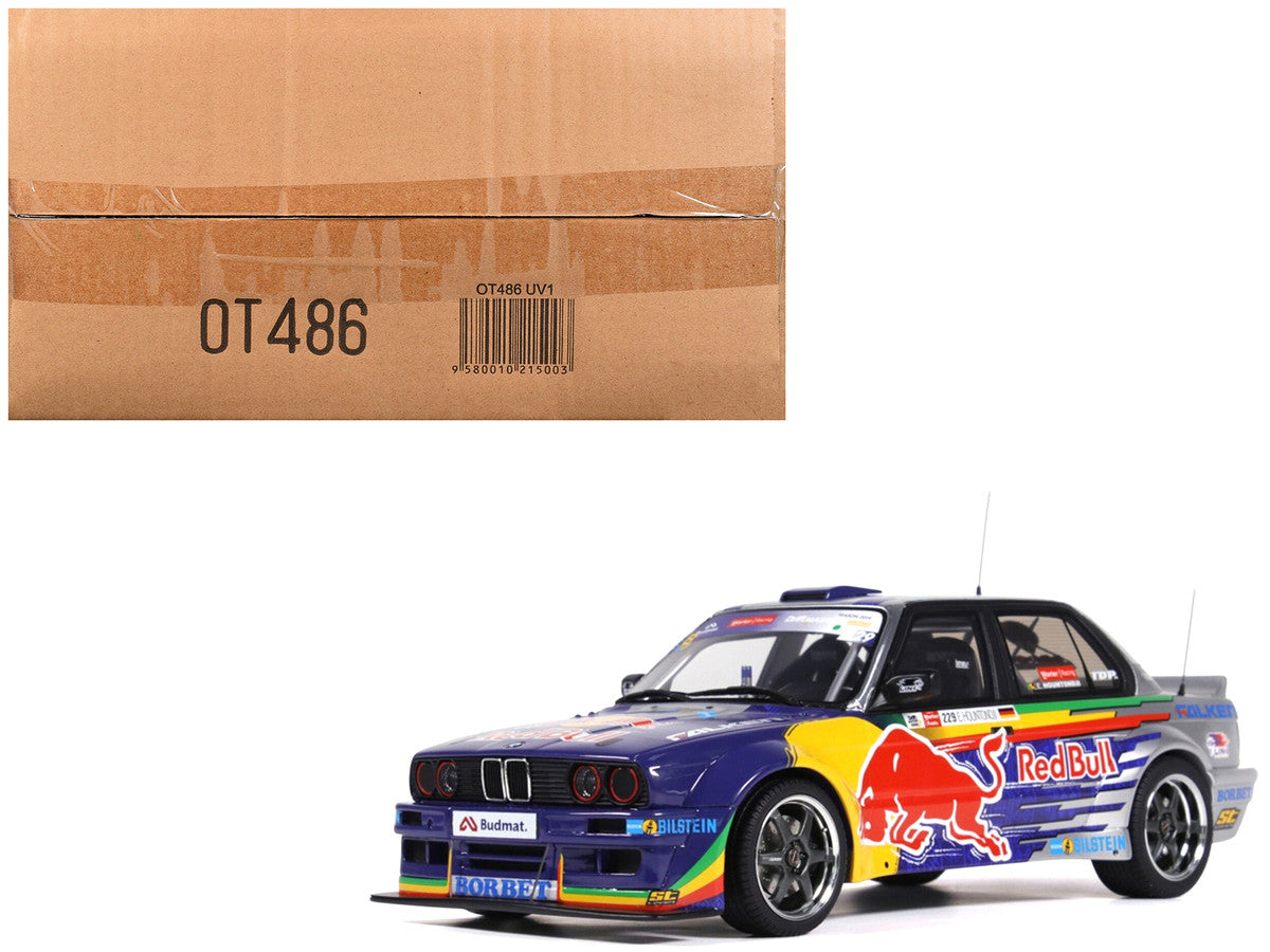 2023 BMW E30 V8 Drift "Red Bull Driftbrothers" Blue and Silver with Graphics Limited Edition to 3000 pieces Worldwide 1/18 Model Car by Otto Mobile LuxuryLifeWay Online Store
