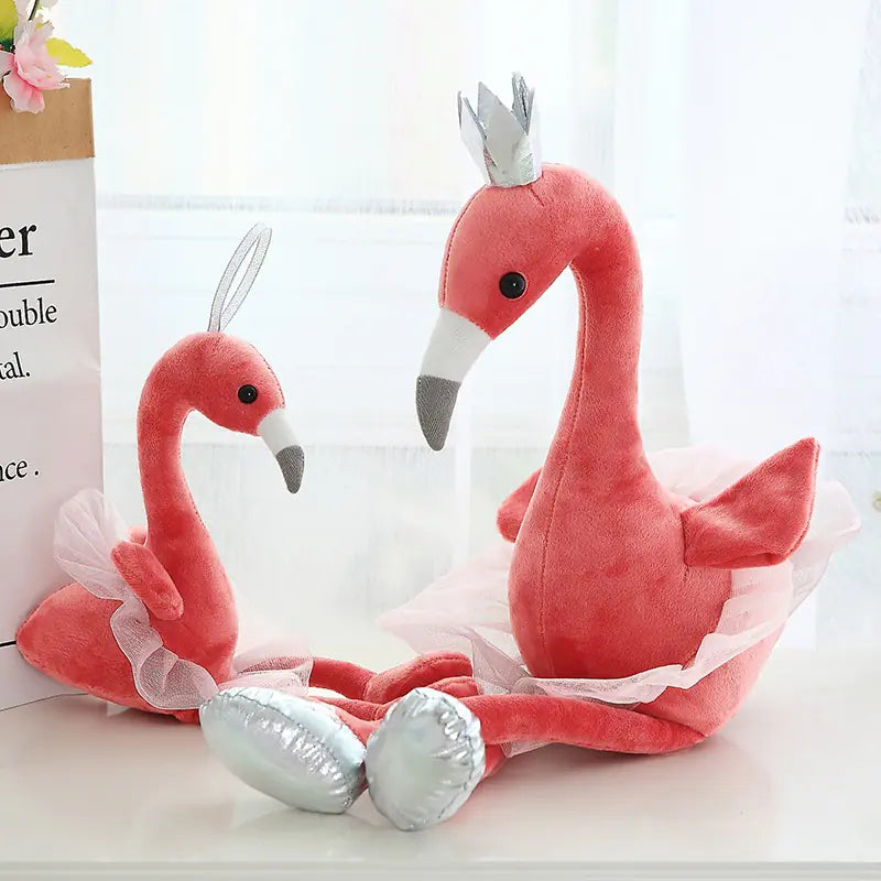 Cute Crown Ballerina Flamingo Swan Plush Toy