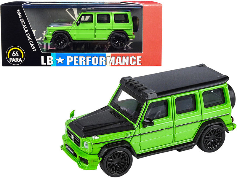 Mercedes-AMG G 63 LBWK Alien Green and Matt Black "LB Performance" 1/64 Diecast Model Car by Paragon LuxuryLifeWay Online Store