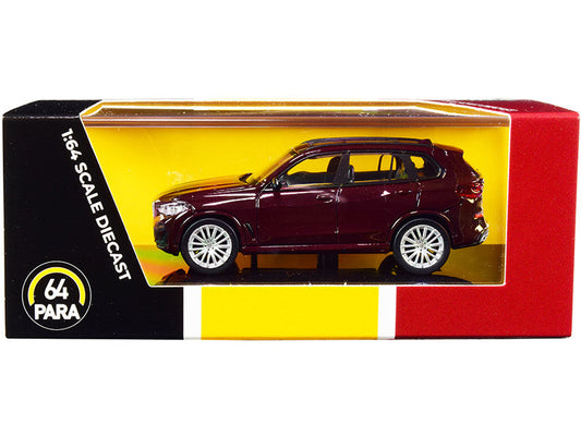 BMW X5 (G05) with Sunroof Ametrine Red Metallic 1/64 Diecast Model Car by Paragon LuxuryLifeWay Online Store