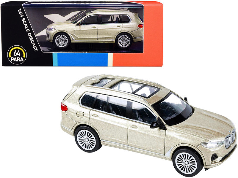 BMW X7 with Sunroof Sunstone Gold Metallic 1/64 Diecast Model Car by Paragon Best YouTube Store