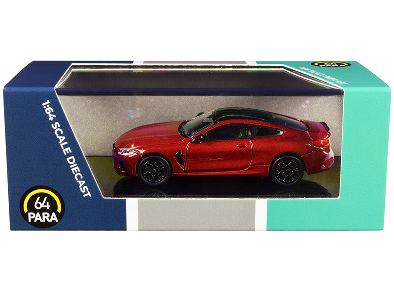 BMW M8 Coupe Motegi Red Metallic with Black Top 1/64 Diecast Model Car by Paragon LuxuryLifeWay Online Store