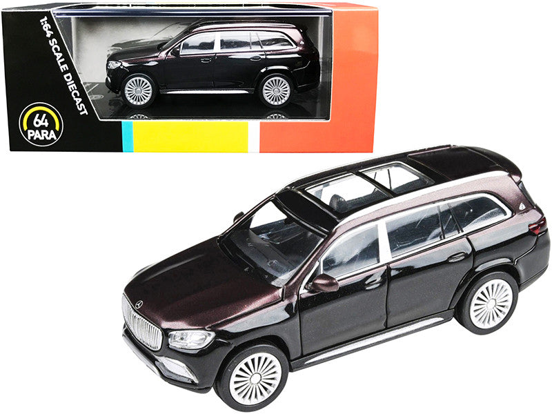 Mercedes-Maybach GLS 600 with Sunroof Rubellite Red and Obsidian Black Metallic 1/64 Diecast Model Car by Paragon LuxuryLifeWay Online Store