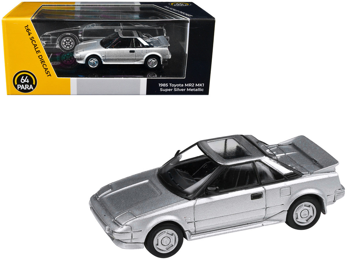 1985 Toyota MR2 MK1 Super Silver Metallic with Sunroof 1/64 Diecast Model Car by Paragon Models LuxuryLifeWay Online Store