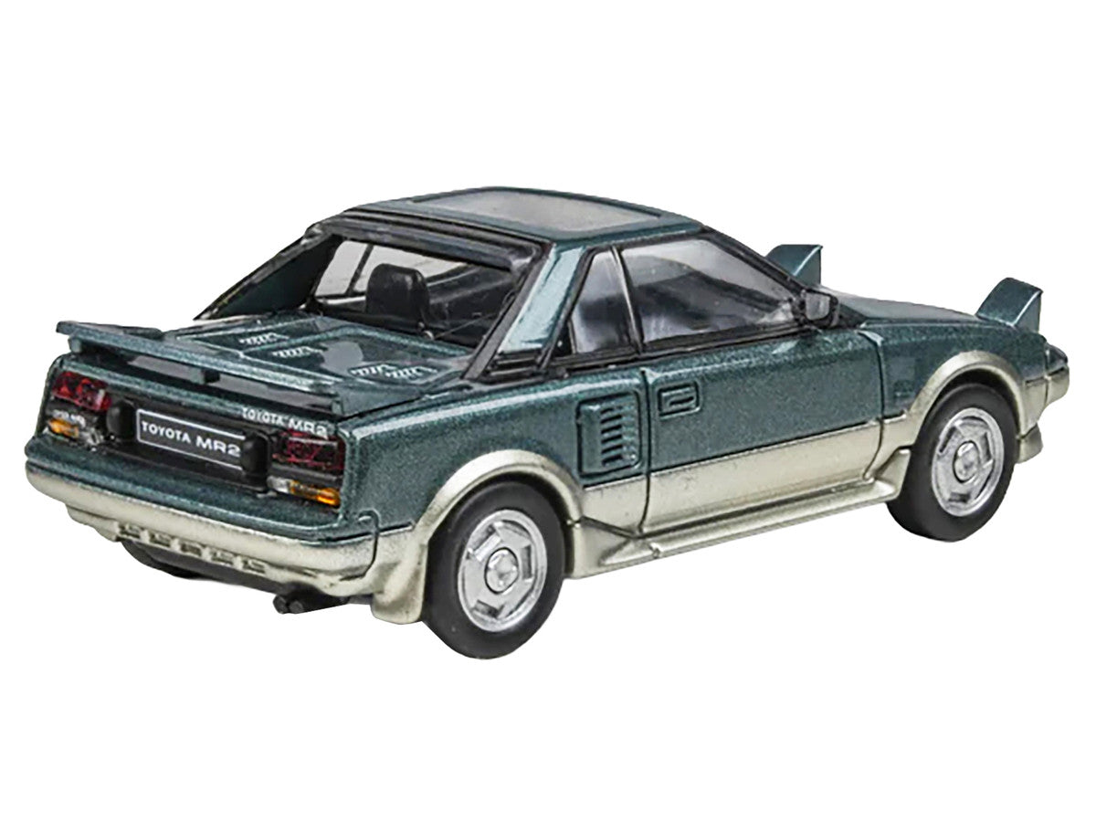 1985 Toyota MR2 MK1 Green Metallic and Gold with Sunroof 1/64 Diecast Model Car by Paragon Models LuxuryLifeWay Online Store