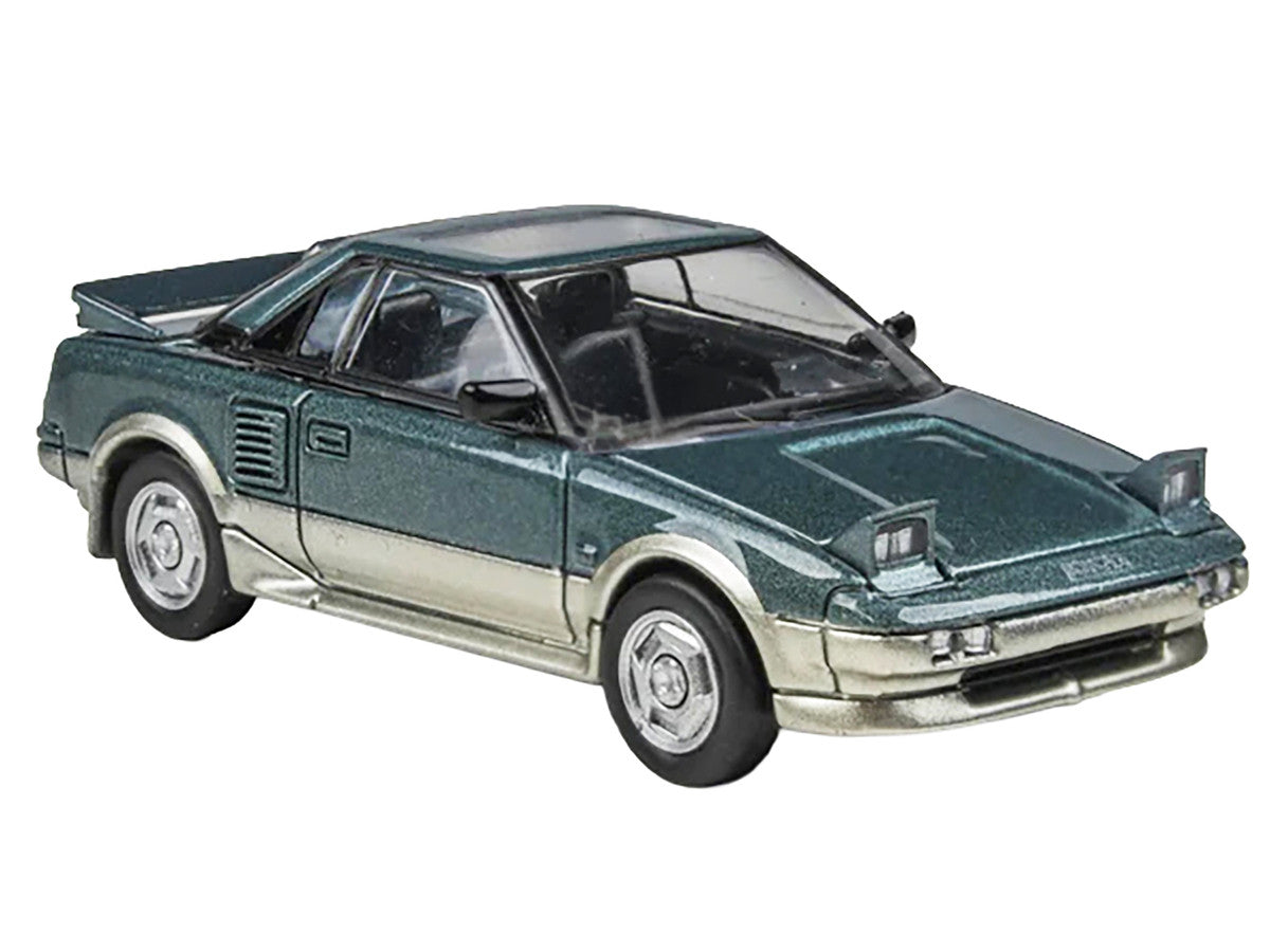 1985 Toyota MR2 MK1 Green Metallic and Gold with Sunroof 1/64 Diecast Model Car by Paragon Models LuxuryLifeWay Online Store