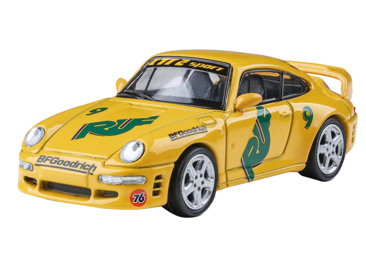 RUF CTR2 #9 "Pikes Peak" Yellow with Graphics 1/64 Diecast Model Car by Paragon Models LuxuryLifeWay Online Store