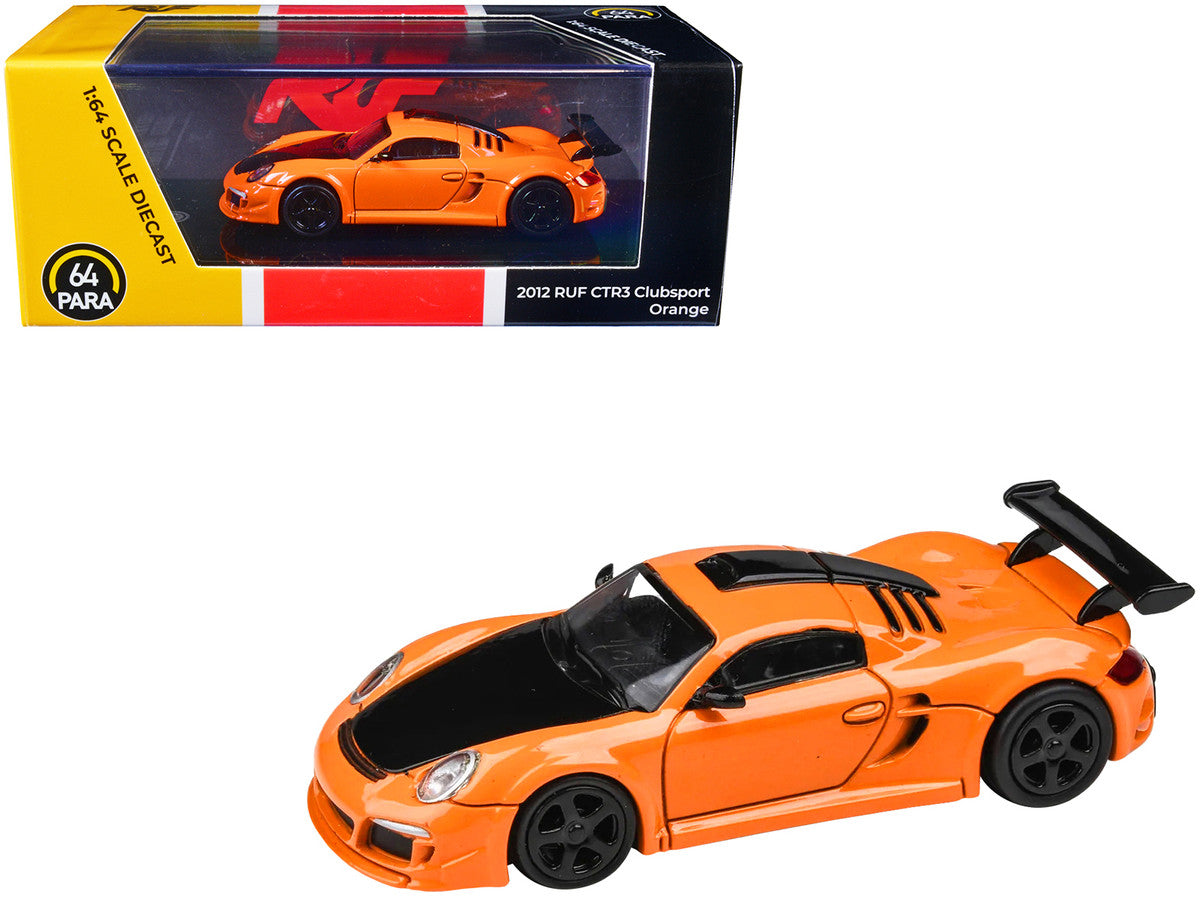 2012 RUF CTR3 Clubsport Orange with Black Hood 1/64 Diecast Model Car by Paragon Models LuxuryLifeWay Online Store