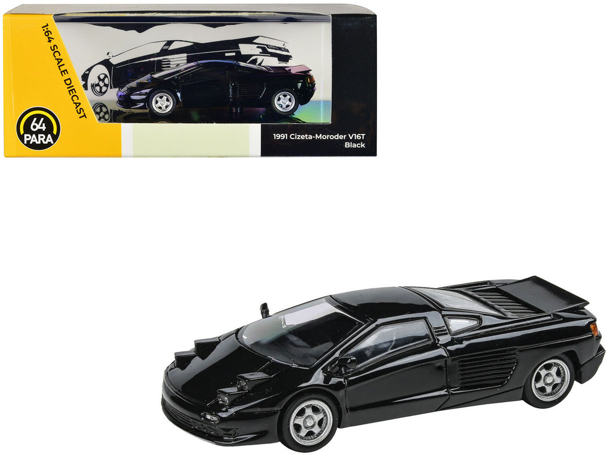 1991 Cizeta V16T Black 1/64 Diecast Model Car by Paragon Models LuxuryLifeWay Online Store