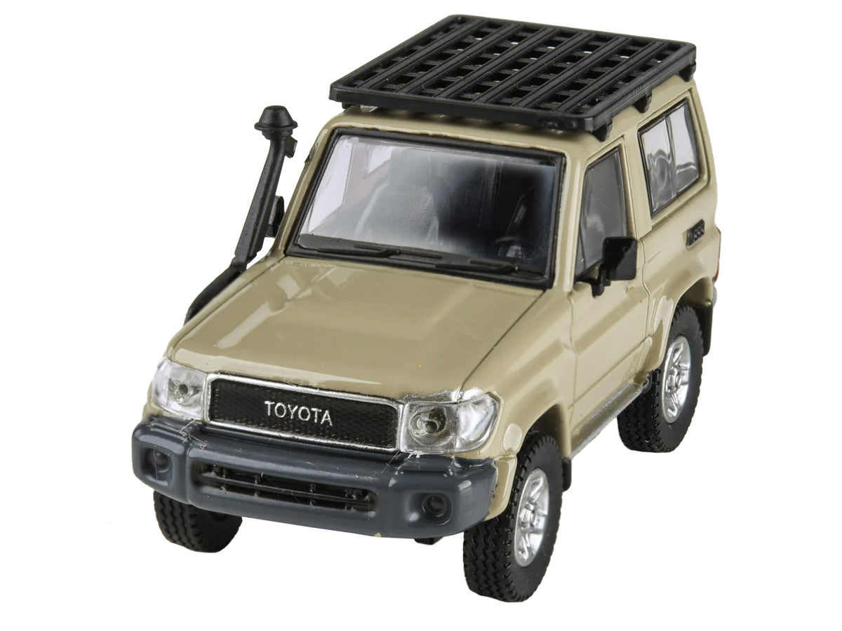 2014 Toyota Land Cruiser 71 SWB (Short Wheel Base) Sandy Taupe Brown 1/64 Diecast Model Car by Paragon Models LuxuryLifeWay Online Store