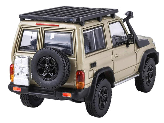 2023 Toyota Land Cruiser 71 Sandy Taupe "70th Anniversary" with Roofrack 1/64 Diecast Model Car by Paragon LuxuryLifeWay Online Store