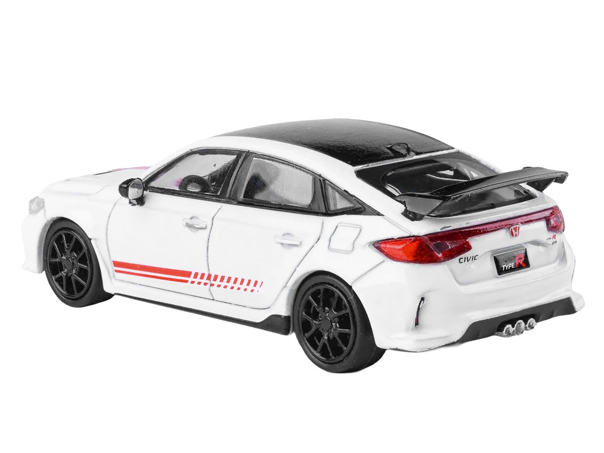 2025 Honda Civic Type R FL5 "Ultimate Edition" White with Red Stripes and Black Top 1/64 Diecast Model Car by Paragon LuxuryLifeWay Online Store