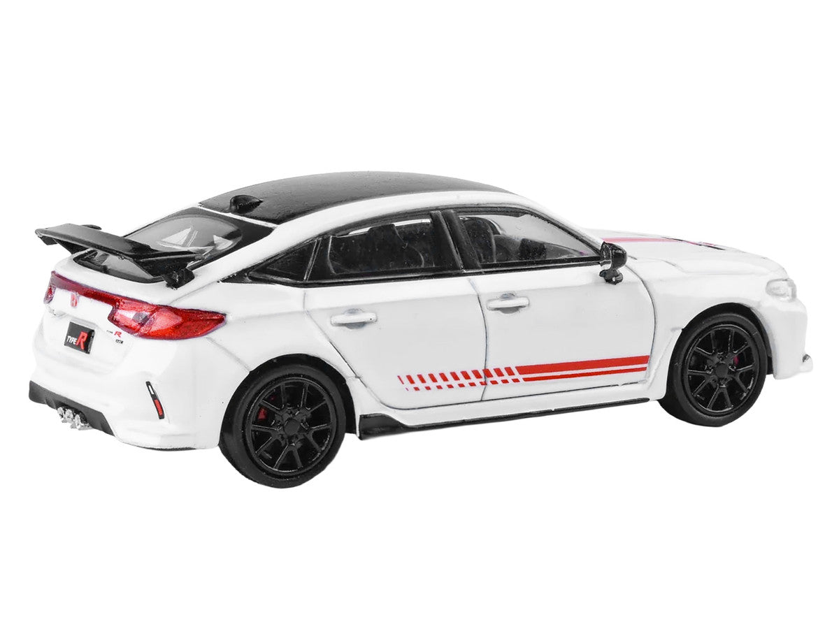 2025 Honda Civic Type R FL5 "Ultimate Edition" White with Red Stripes and Black Top 1/64 Diecast Model Car by Paragon LuxuryLifeWay Online Store