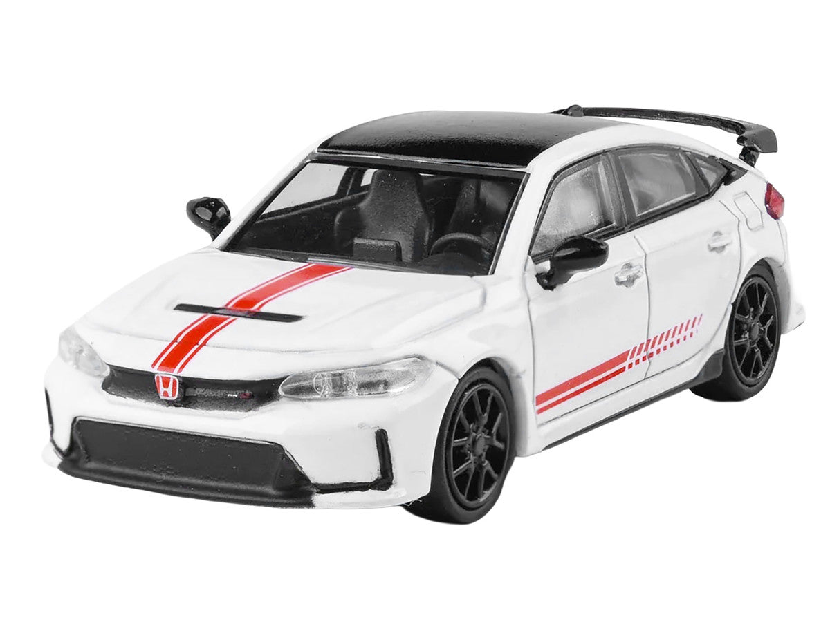 2025 Honda Civic Type R FL5 "Ultimate Edition" White with Red Stripes and Black Top 1/64 Diecast Model Car by Paragon LuxuryLifeWay Online Store