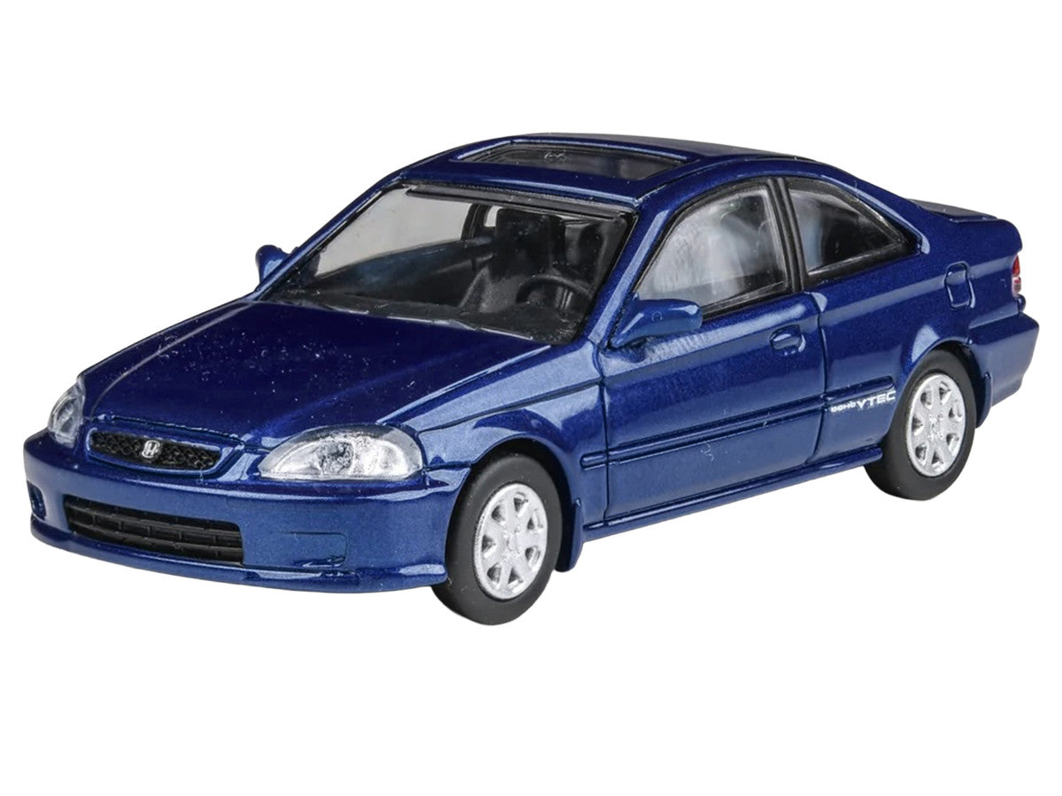 1999 Honda Civic Coupe Electron Blue Pearl Metallic with Sunroof 1/64 Diecast Model Car by Paragon Models LuxuryLifeWay Online Store