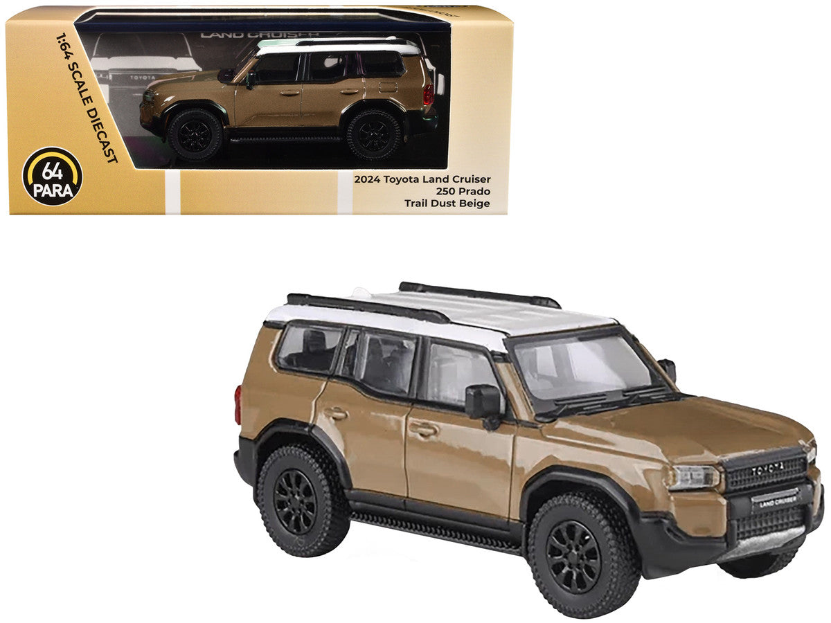 2024 Toyota Land Cruiser 250 Prado Trail Dust Beige with White Top 1/64 Diecast Model Car by Paragon Models LuxuryLifeWay Online Store