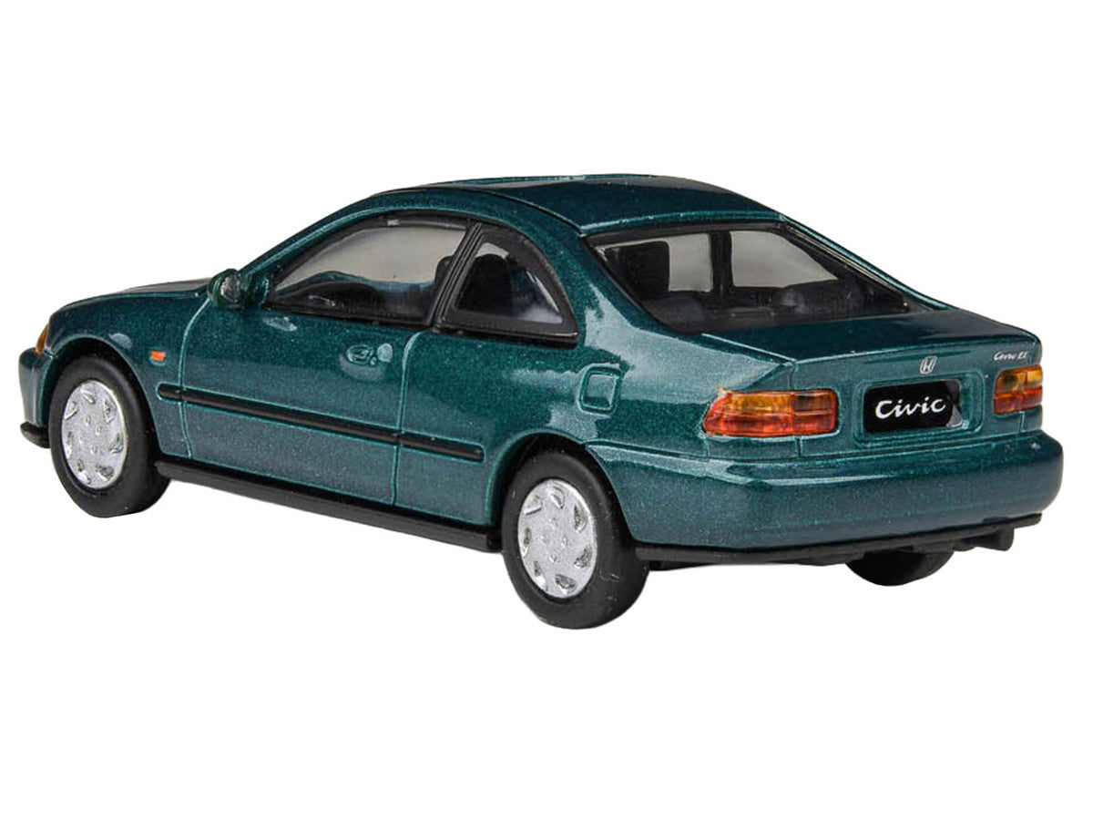 1995 Honda Civic Coupe EJ1 Paradise Blue Green Metallic with Sunroof 1/64 Diecast Model Car by Paragon Models LuxuryLifeWay Online Store