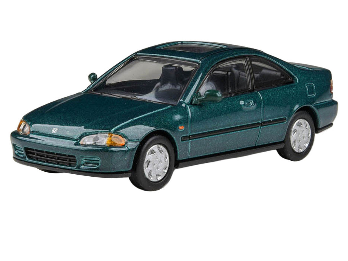 1995 Honda Civic Coupe EJ1 Paradise Blue Green Metallic with Sunroof 1/64 Diecast Model Car by Paragon Models LuxuryLifeWay Online Store