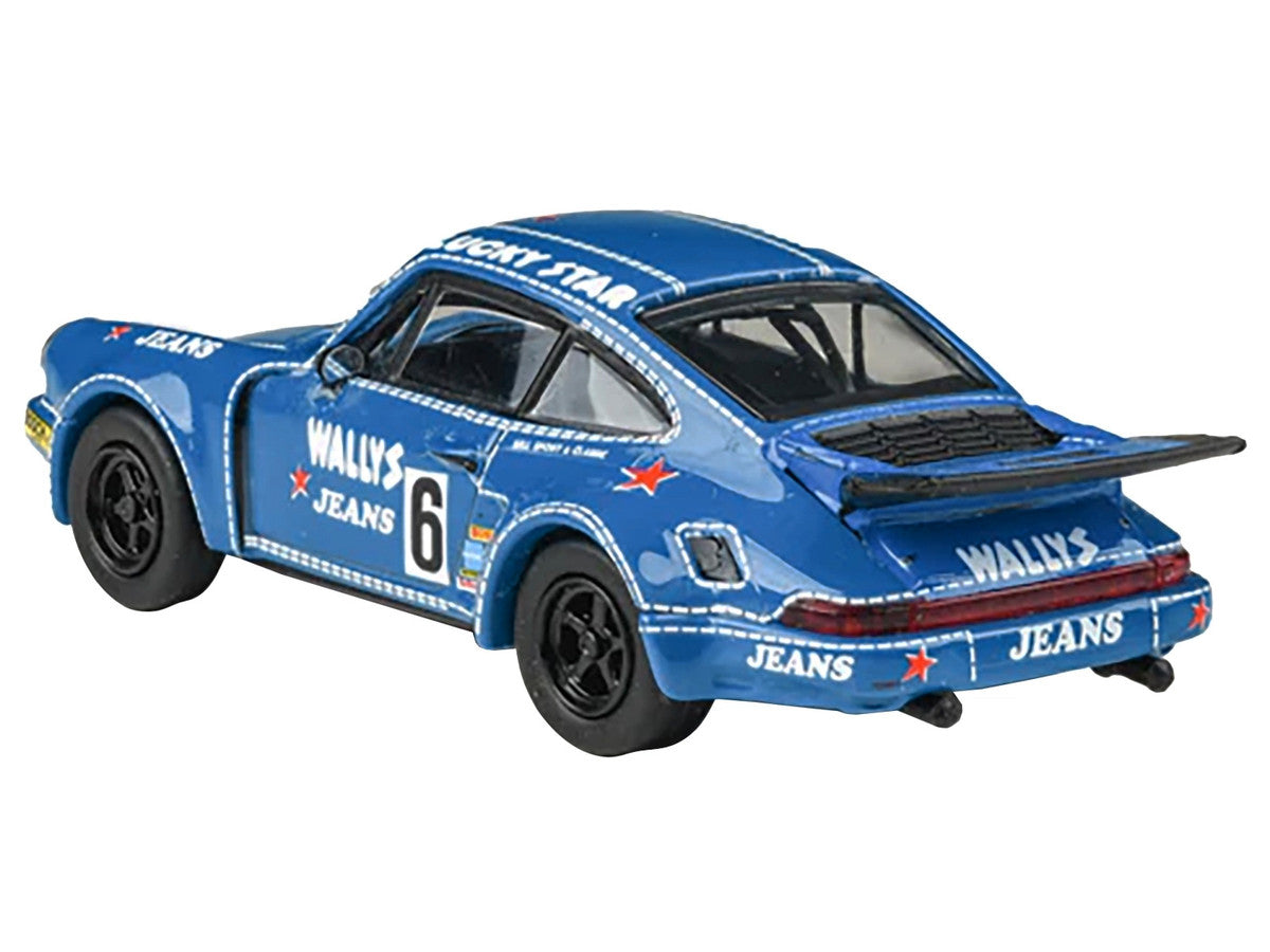 1975 Porsche 911 Carrera RSR 3.0 #6 "Kremer Racing - Wallys Jeans" Blue 1/64 Diecast Model Car by Paragon Models LuxuryLifeWay Online Store