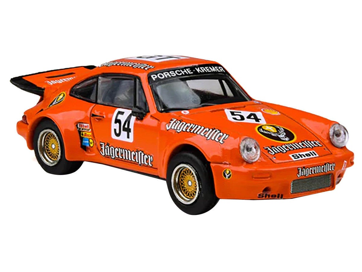 Porsche 911 Carrera RSR 3.0 #54 "Jaegermeister - Kremer" Orange 1/64 Diecast Model Car by Paragon Models LuxuryLifeWay Online Store