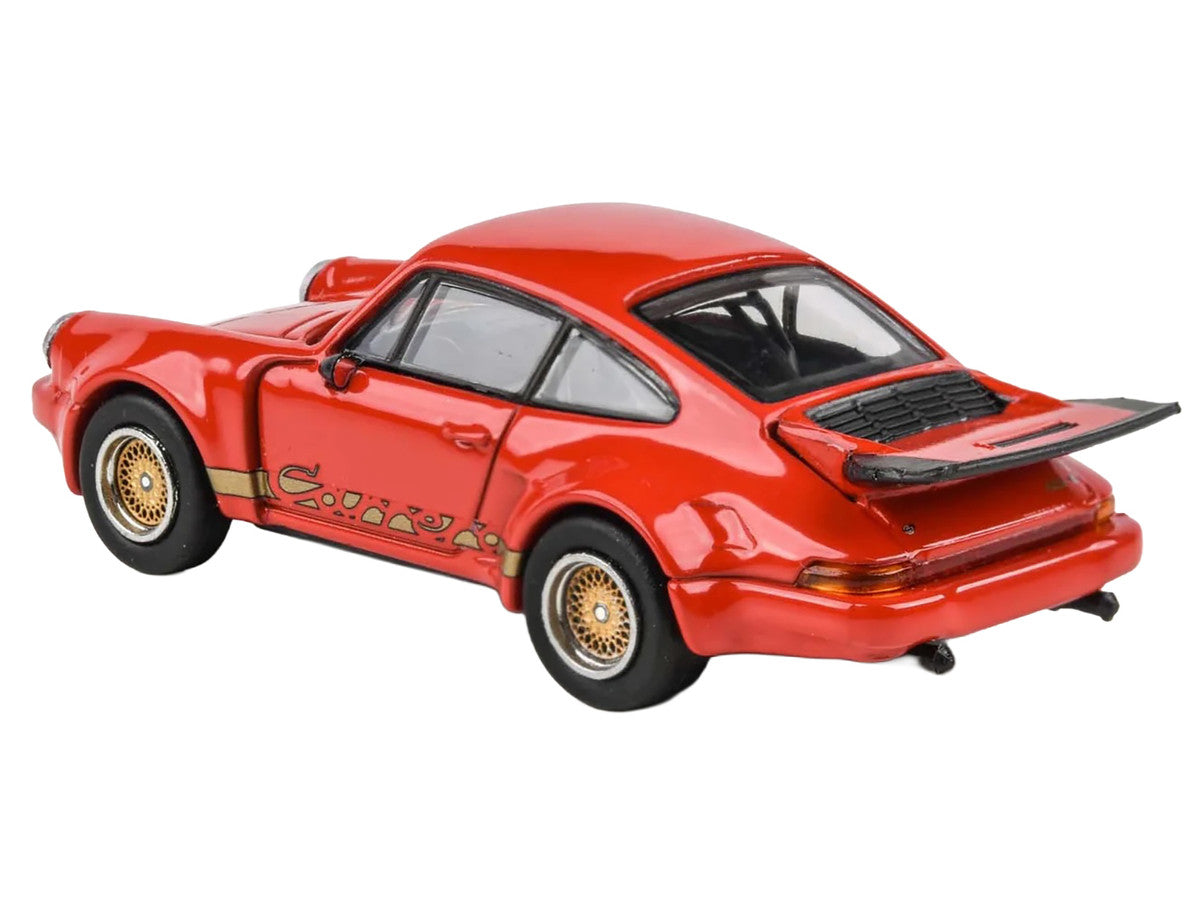 Porsche 911 Carrera RSR 3.0 Guards Red with Gold Stripes and Wheels 1/64 Diecast Model Car by Paragon Models LuxuryLifeWay Online Store