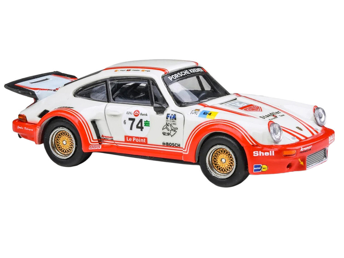 Porsche 911 Carrera RSR 3.0 #74 "Aurora Racing" White with Red Stripes 1/64 Diecast Model Car by Paragon Models LuxuryLifeWay Online Store