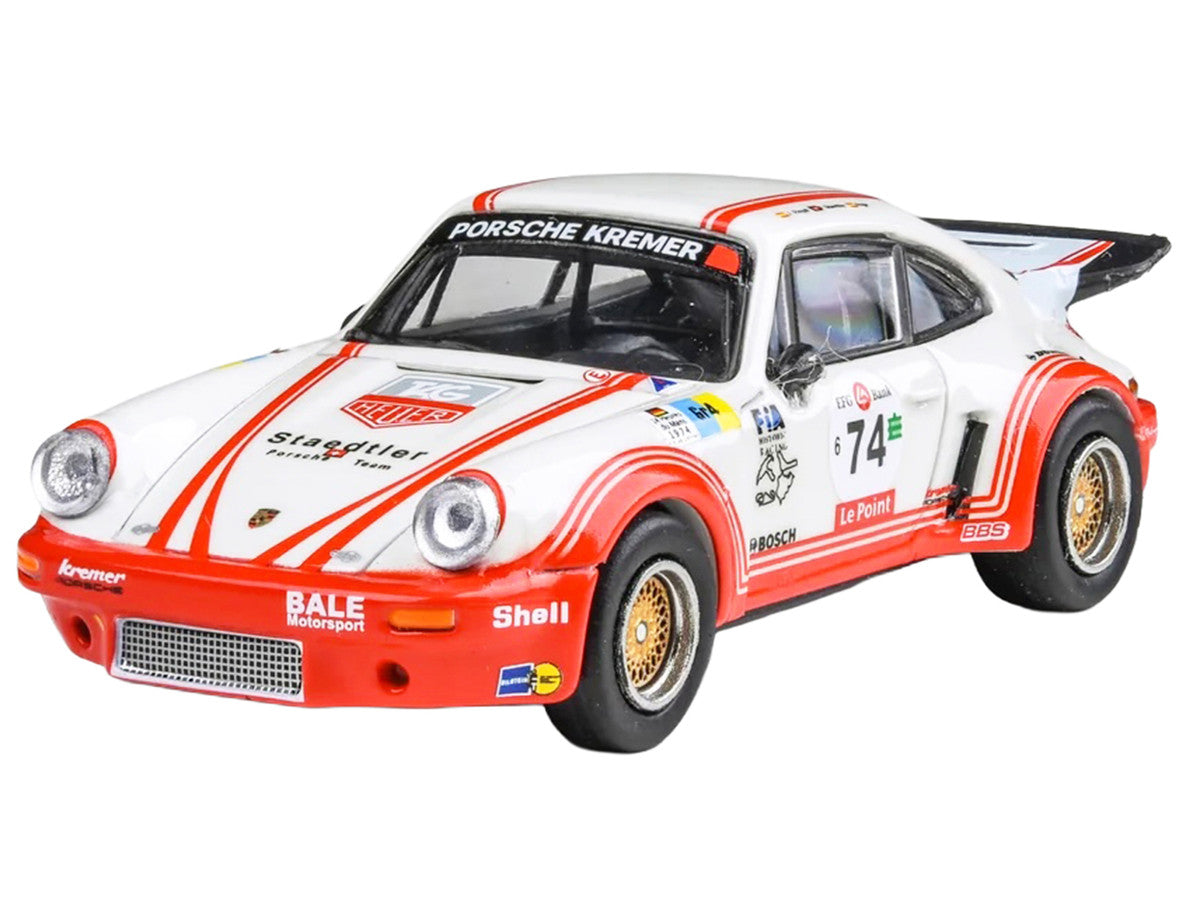 Porsche 911 Carrera RSR 3.0 #74 "Aurora Racing" White with Red Stripes 1/64 Diecast Model Car by Paragon Models LuxuryLifeWay Online Store
