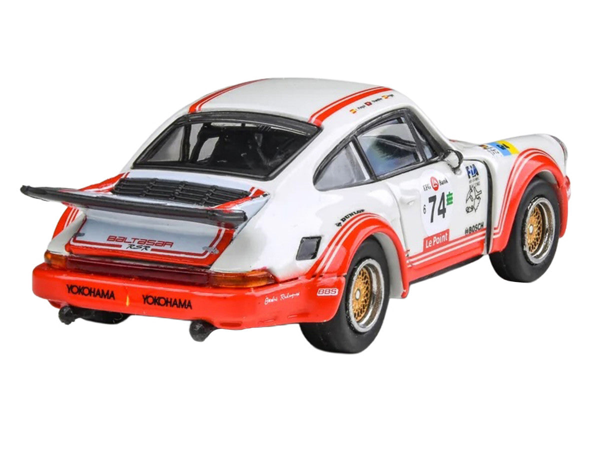 Porsche 911 Carrera RSR 3.0 #74 "Aurora Racing" White with Red Stripes 1/64 Diecast Model Car by Paragon Models LuxuryLifeWay Online Store