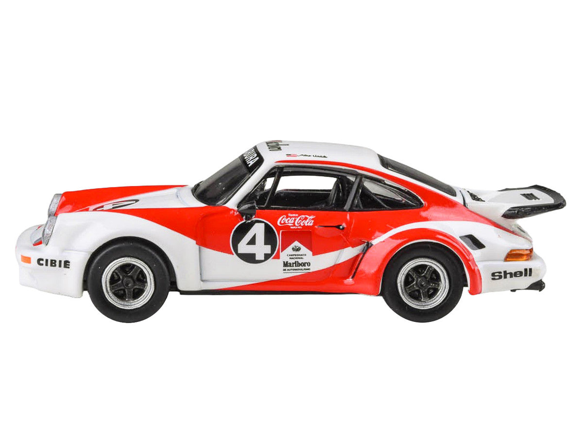 1976 Porsche 911 Carrera RSR 3.0 Ecuador #4 "Fernando Madera" White and Red with Graphics 1/64 Diecast Model Car by Paragon Models LuxuryLifeWay Online Store