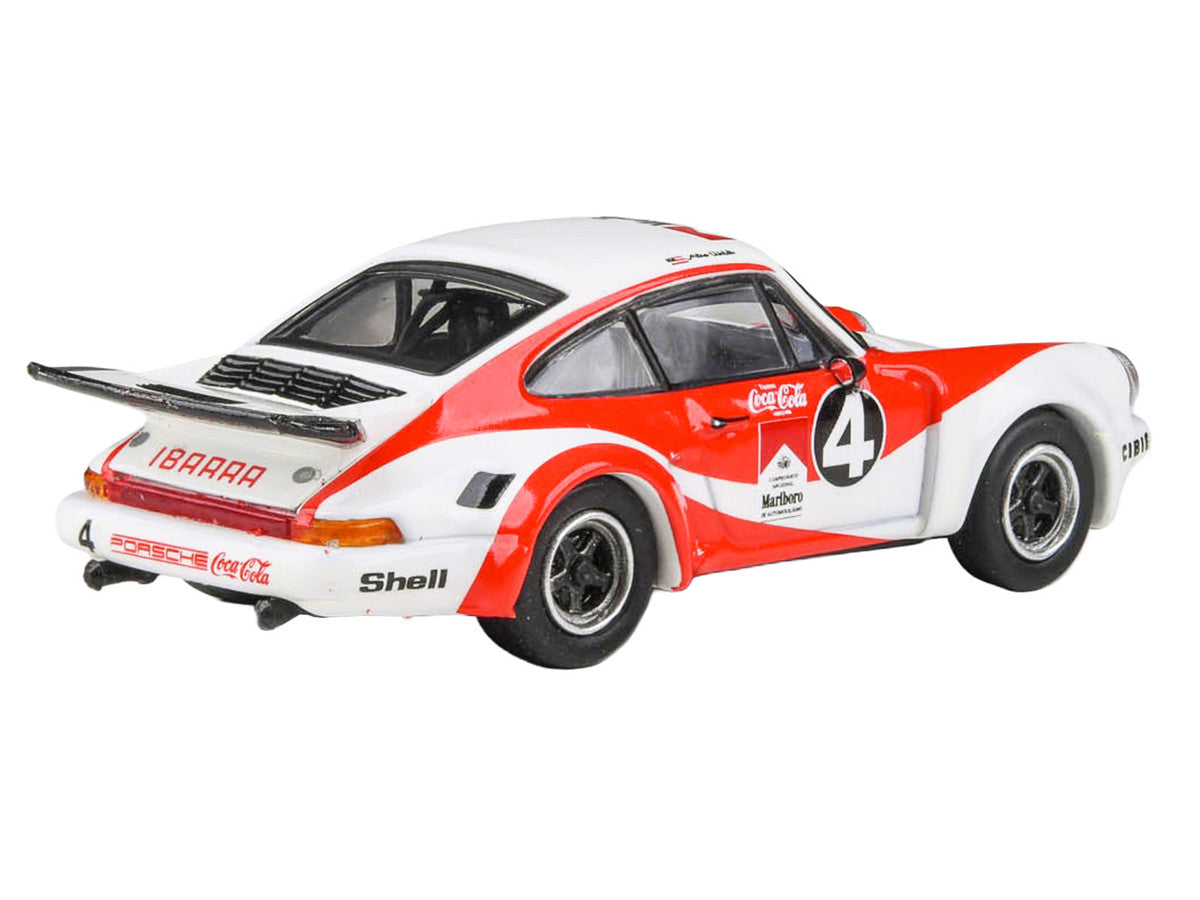 1976 Porsche 911 Carrera RSR 3.0 Ecuador #4 "Fernando Madera" White and Red with Graphics 1/64 Diecast Model Car by Paragon Models LuxuryLifeWay Online Store