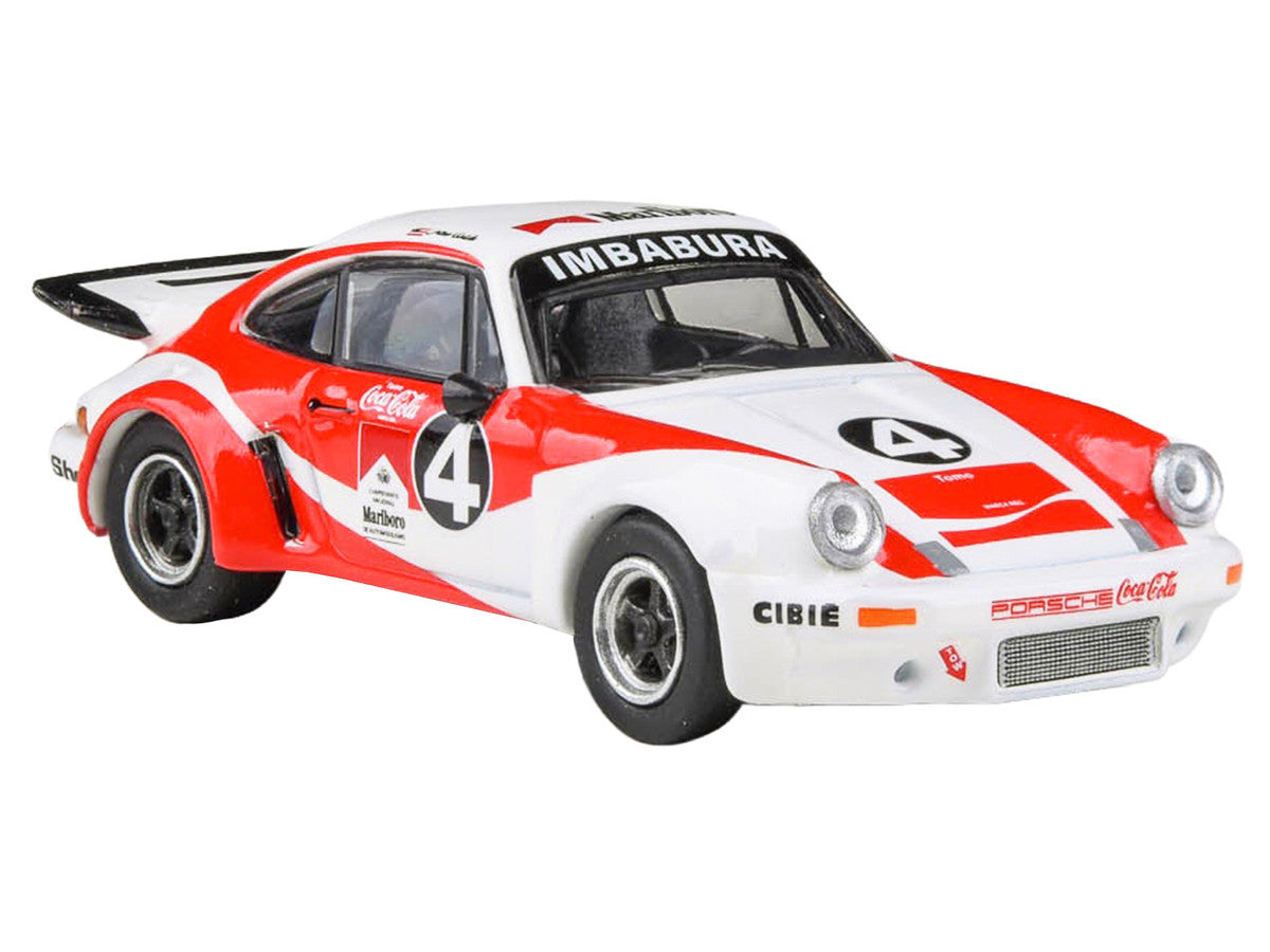 1976 Porsche 911 Carrera RSR 3.0 Ecuador #4 "Fernando Madera" White and Red with Graphics 1/64 Diecast Model Car by Paragon Models LuxuryLifeWay Online Store