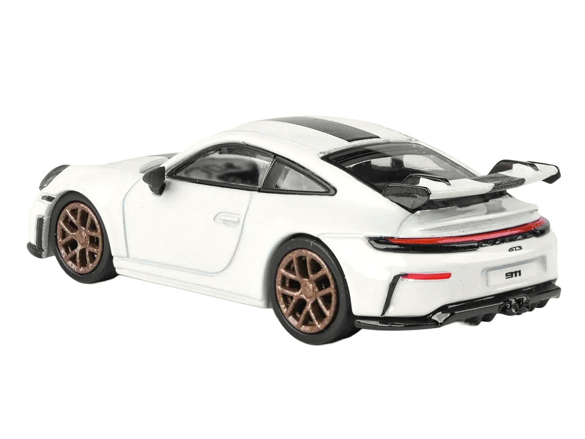 2025 Porsche 911 GT3 (992.2) Grand Prix White with Carbon Stripe 1/64 Diecast Model Car by Paragon LuxuryLifeWay Online Store