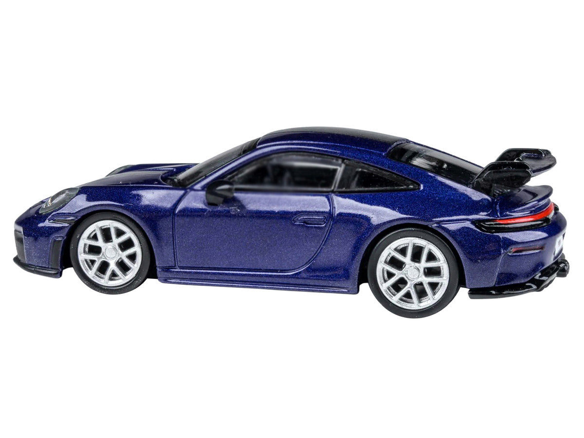 2025 Porsche 911 GT3 (992.2) Gentian Blue Metallic with Carbon Stripe 1/64 Diecast Model Car by Paragon Models LuxuryLifeWay Online Store