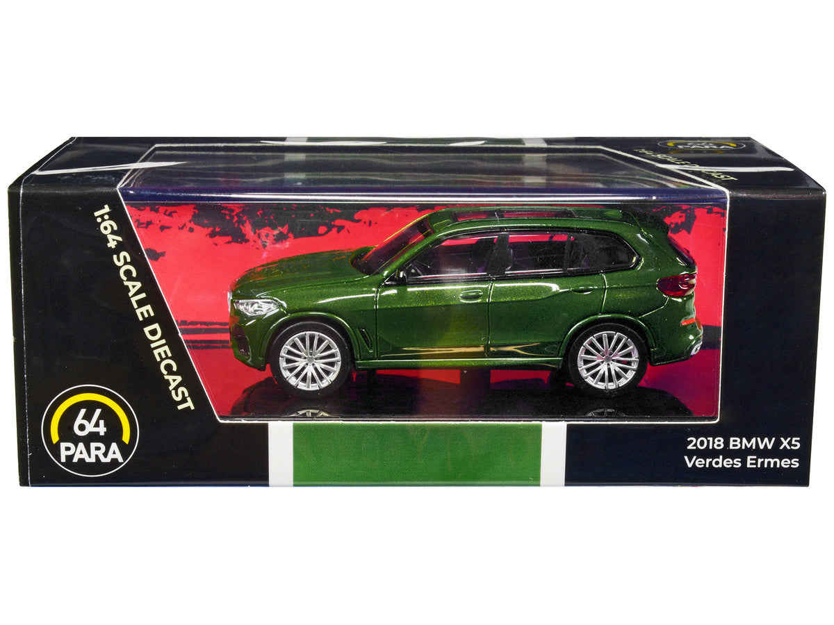 2018 BMW X5 Verde Ermes Green Metallic with Sunroof 1/64 Diecast Model Car by Paragon Models LuxuryLifeWay Online Store