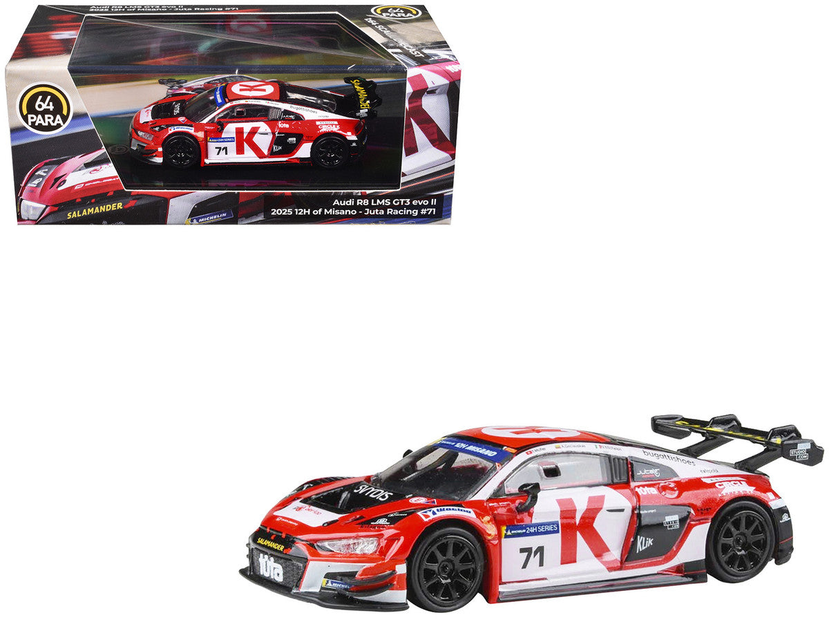 Audi R8 LMS GT3 EVO II #71 Arunas Geciauskas - Nicola Michelon - Tim Muller "Juta Racing" "12 Hours of Misano" (2025)  1/64 Diecast Model Car by Paragon Models LuxuryLifeWay Online Store