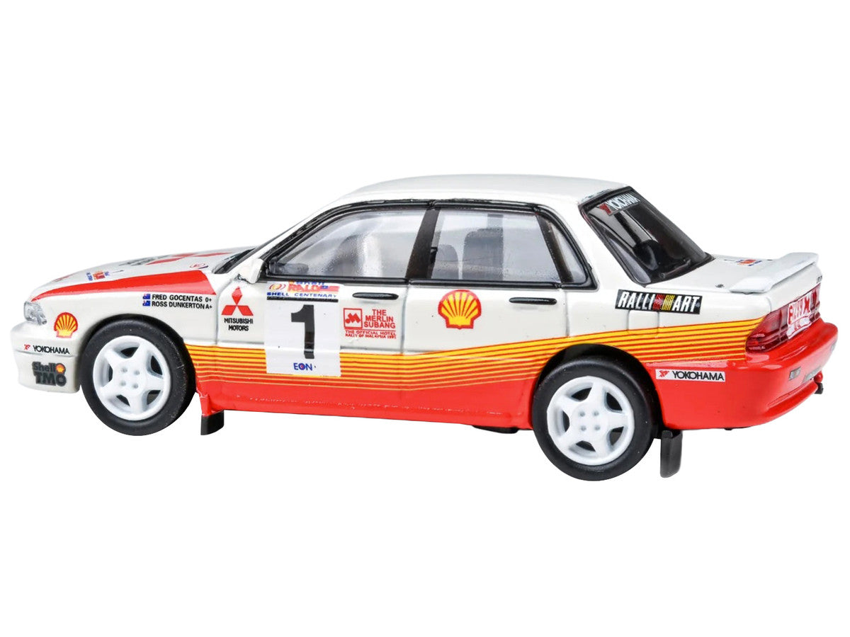 Mitsubishi Galant VR-4 RHD (Right Hand Drive) #1 Ross Dunkerton - Fred Gocentas Winner "APRC Rally Malaysia" (1991) 1/64 Diecast Model Car by Paragon Models LuxuryLifeWay Online Store