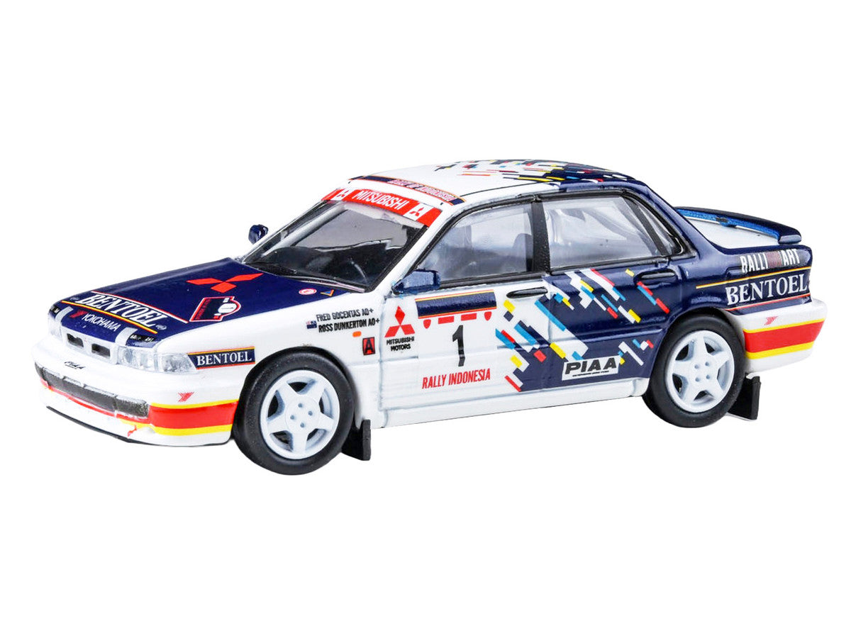 Mitsubishi Galant VR-4 RHD (Right Hand Drive) #1 Ross Dunkerton - Fred Gocentas "Rally Indonesia" (1993) 1/64 Diecast Model Car by Paragon Models LuxuryLifeWay Online Store