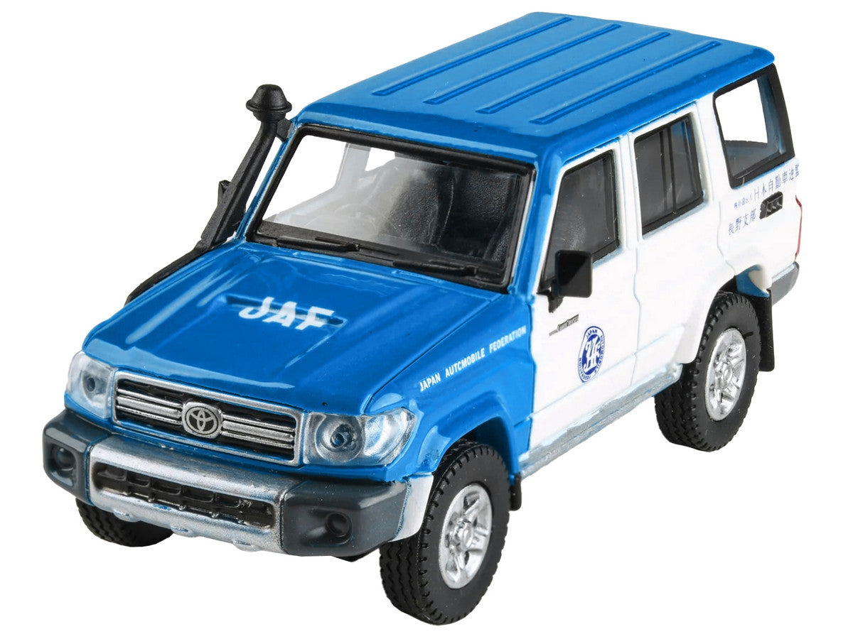 2014 Toyota Land Cruiser 76 RHD (Right Hand Drive) Blue and White "Japan Automobile Federation" 1/64 Diecast Model Car by Paragon Models LuxuryLifeWay Online Store
