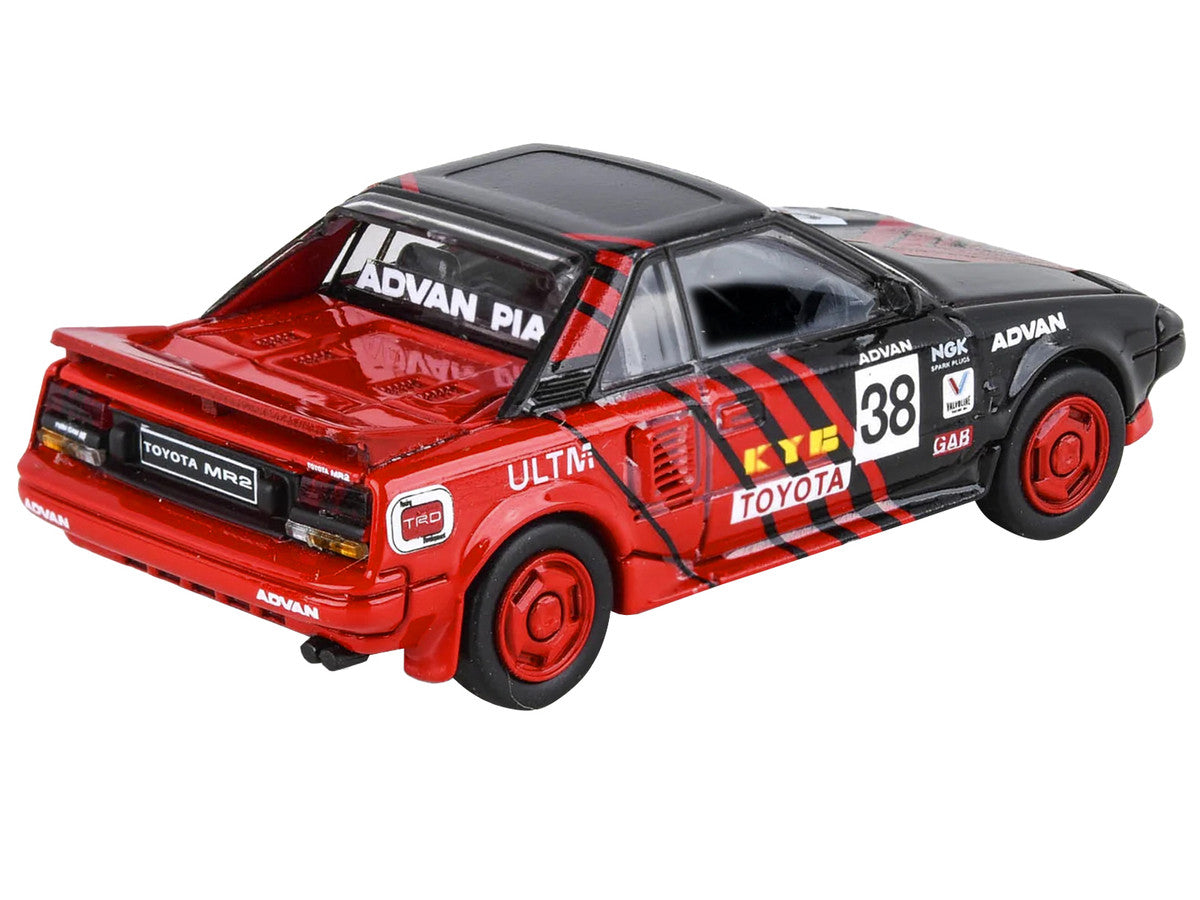 1985 Toyota MR2 MK1 RHD (Right Hand Drive) #38 Red and Black "Autocross Livery" 1/64 Diecast Model Car by Paragon Models LuxuryLifeWay Online Store
